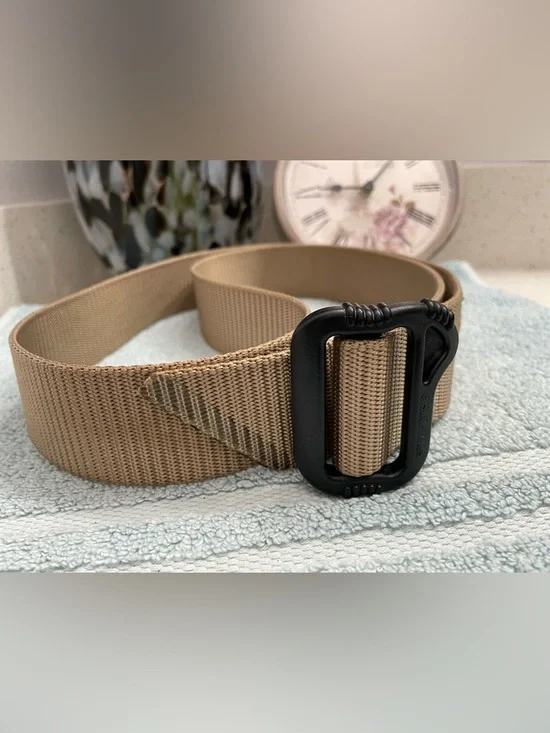 Lot of 2 Tactical Men's Webbing Belts - Khaki & Army Green - Picture 13 of 14